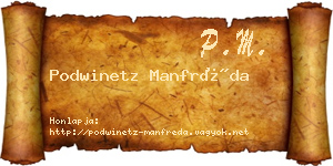 Podwinetz Manfréda névjegykártya